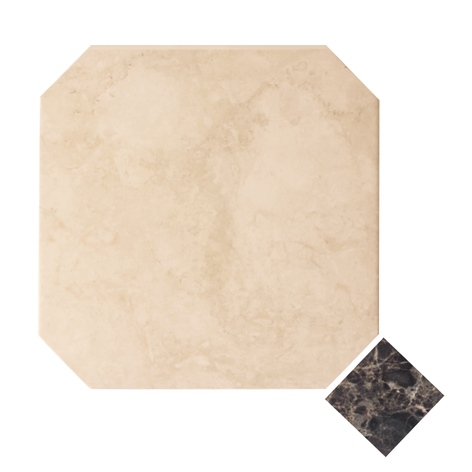 marmol beige / taco emperador marron 